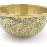 Chinese Late Ming Dynasty Bronze Rice Bowl Scholar & Warrior Pattern Xuande Mark