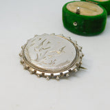 Victorian Sterling Silver Aesthetic Swallow Sweetheart Brooch Antique 1880