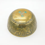 Chinese Late Ming Dynasty Bronze Rice Bowl Scholar & Warrior Pattern Xuande Mark
