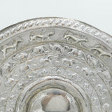 20th Century White Metal Ceylonese Moonstone Salver Dish Antique c1910