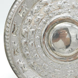 20th Century White Metal Ceylonese Moonstone Salver Dish Antique c1910