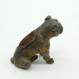 19th Century Cold Painted Spelter Novelty Bulldog Pin Cushion Antique c1860