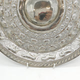 20th Century White Metal Ceylonese Moonstone Salver Dish Antique c1910
