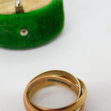 9ct Tri-Colour Gold Trinity Russian Wedding Ring Vintage 1990 London