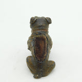 19th Century Cold Painted Spelter Novelty Bulldog Pin Cushion Antique c1860