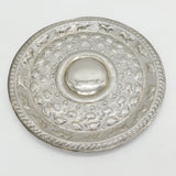 20th Century White Metal Ceylonese Moonstone Salver Dish Antique c1910