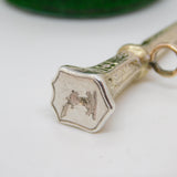 Victorian Sterling Silver Gilt Crested Watch Key Seal Fob Pendant Antique c1860