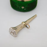 Victorian Sterling Silver Gilt Crested Watch Key Seal Fob Pendant Antique c1860