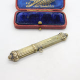 French Regency Period Sterling Silver Gilt Floral Pattern Needle Case c1830