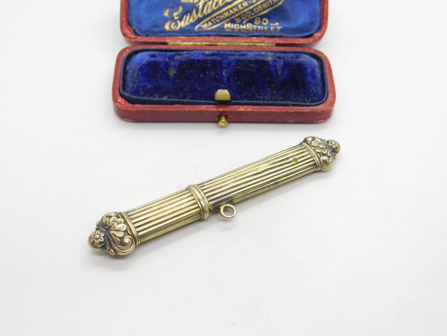 French Regency Period Sterling Silver Gilt Floral Pattern Needle Case c1830