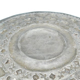 20th Century White Metal Ceylonese Moonstone Salver Dish Antique c1910