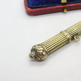 French Regency Period Sterling Silver Gilt Floral Pattern Needle Case c1830