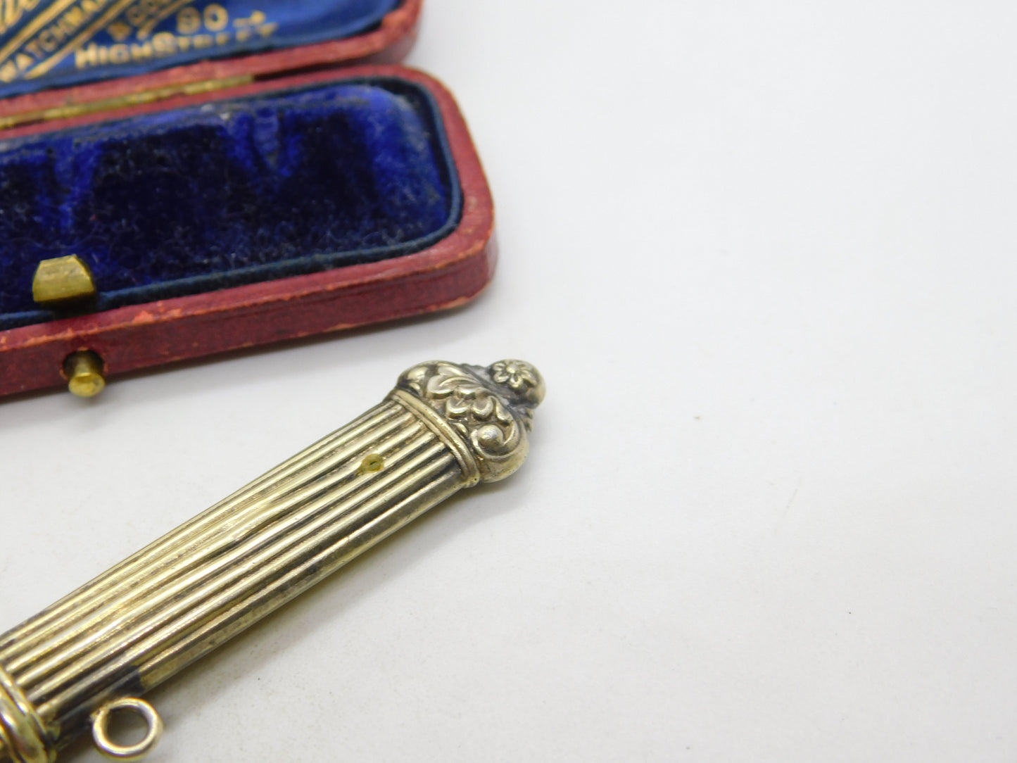 French Regency Period Sterling Silver Gilt Floral Pattern Needle Case c1830