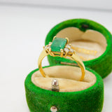 18ct Yellow Gold, 1ct Emerald & Diamond Dress Ring Vintage c2000 Sheffield