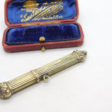 French Regency Period Sterling Silver Gilt Floral Pattern Needle Case c1830
