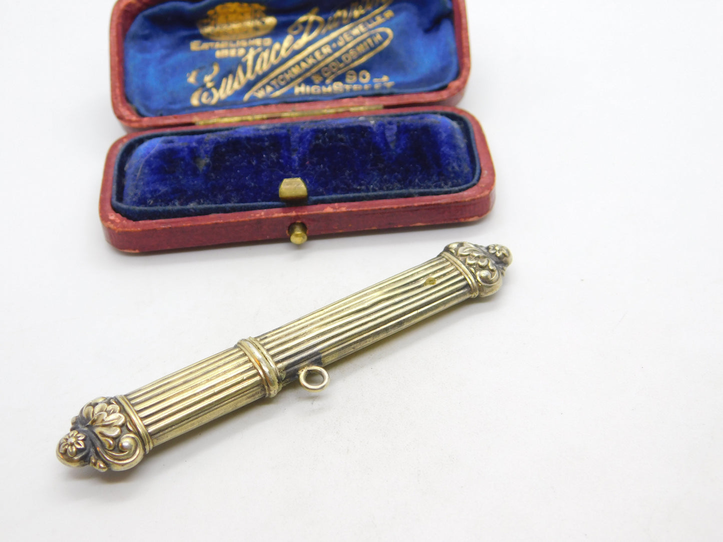 French Regency Period Sterling Silver Gilt Floral Pattern Needle Case c1830