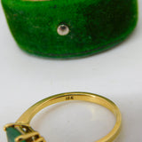 18ct Yellow Gold, 1ct Emerald & Diamond Dress Ring Vintage c2000 Sheffield