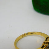 18ct Yellow Gold, 1ct Emerald & Diamond Dress Ring Vintage c2000 Sheffield