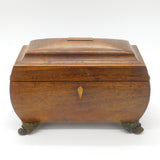 Regency Mahogany Tea Caddy with Ornate Brass Fittings & Interior c1830 Antique