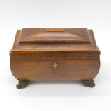 Regency Mahogany Tea Caddy with Ornate Brass Fittings & Interior c1830 Antique