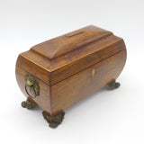Regency Mahogany Tea Caddy with Ornate Brass Fittings & Interior c1830 Antique
