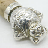 Sterling Silver Novelty 'This Little Pig Had None' Bottle Stopper Antique 1930 London