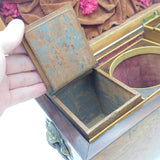 Regency Mahogany Tea Caddy with Ornate Brass Fittings & Interior c1830 Antique