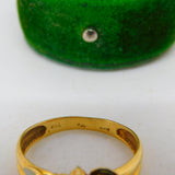 18ct Yellow Gold, Spinel & Pink-Green Enamel Floral Cluster Ring Vintage c1990