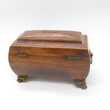 Regency Mahogany Tea Caddy with Ornate Brass Fittings & Interior c1830 Antique