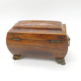Regency Mahogany Tea Caddy with Ornate Brass Fittings & Interior c1830 Antique