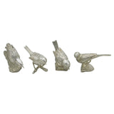 Set of Four Cast Sterling Silver British Bird Figurines Vintage 1987 London
