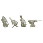 Set of Four Cast Sterling Silver British Bird Figurines Vintage 1987 London