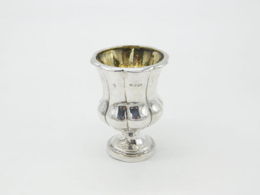 Georgian Sterling Silver Fluted Small Planter Pot 1837 London Antique