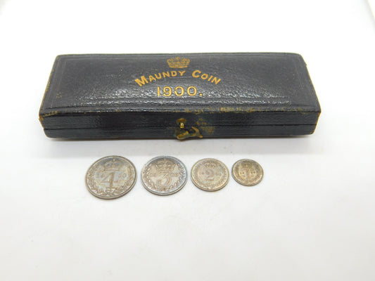 Queen Victoria Boxed Maudy Proof Full Coin Set 1900 Antique UNC .925 Silver