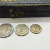 Queen Victoria Boxed Maudy Proof Full Coin Set 1900 Antique UNC .925 Silver
