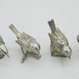 Set of Four Cast Sterling Silver British Bird Figurines Vintage 1987 London
