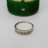 9ct White Gold Seven Stone Diamond Half-Eternity Ring Vintage c1970