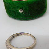 9ct White Gold Seven Stone Diamond Half-Eternity Ring Vintage c1970