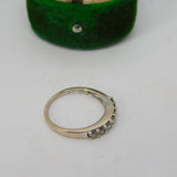 9ct White Gold Seven Stone Diamond Half-Eternity Ring Vintage c1970