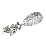 Edwardian Sterling Silver Dutch Ship Sugar Caster Spoon Antique 1907 London