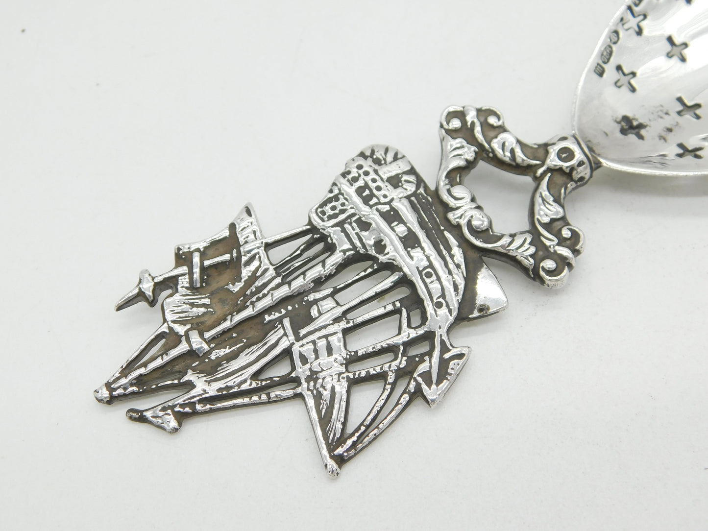 Edwardian Sterling Silver Dutch Ship Sugar Caster Spoon Antique 1907 London
