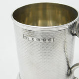 Victorian Sterling Silver Engine Turned Christening Mug 1868 Birmingham G. Unite