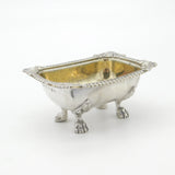 Georgian Sterling Silver Paw Foot Floral Salt Cellar 1815 London John Blake