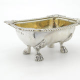 Georgian Sterling Silver Paw Foot Floral Salt Cellar 1815 London John Blake