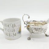George II Sterling Silver Floral Pattern Sauce Boat Antique 1757 London
