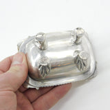Georgian Sterling Silver Paw Foot Floral Salt Cellar 1815 London John Blake