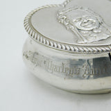 Victorian Sterling Silver 'Charley's Aunt' Globe Theatre Audience Souvenir Box Antique 1895