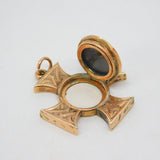 Victorian 9ct Gold Back & Front Sardonyx Mourning Locket Pendant Antique c1860