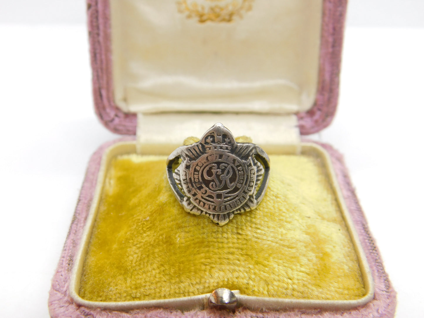 WWII Sterling Silver Royal Army Service Corps Signet Ring Antique c1940