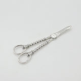 Victorian Sterling Silver Twist Pattern Grape Scissors 1899 London Antique